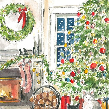 christmas-cats-watercolor-illustration